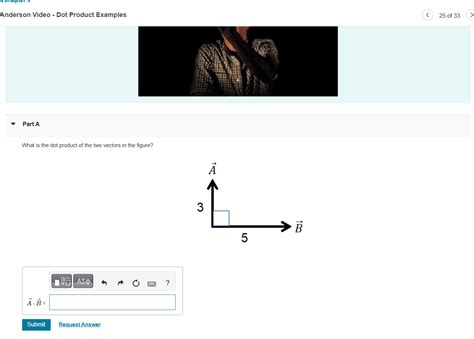 Solved Anderson Video - Dot Product Examples Part A What is | Chegg.com