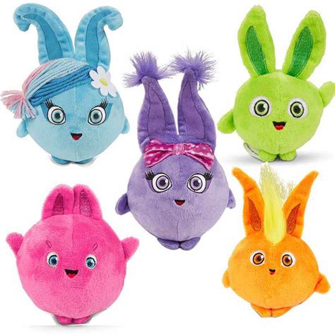 5PCS Soft Stuffed Animals Sunny Bunnies Plush Toys Kids Happy Rabbit Sleeping Cartoon Toy For ...