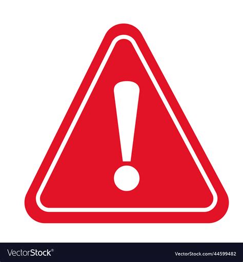 Warning sign in red triangle attention danger Vector Image