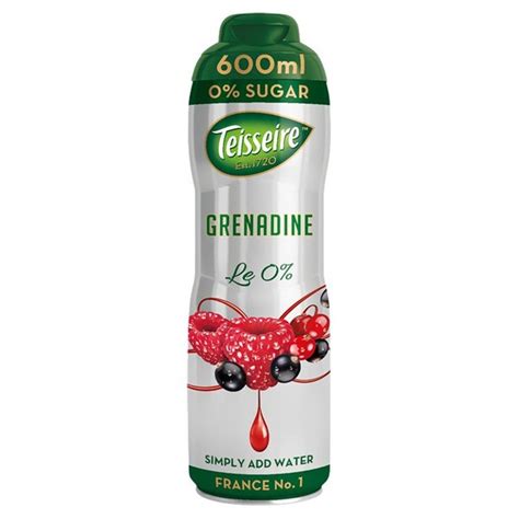 Teisseire Sirop Grenadine 0% Sugar 600ml from Ocado