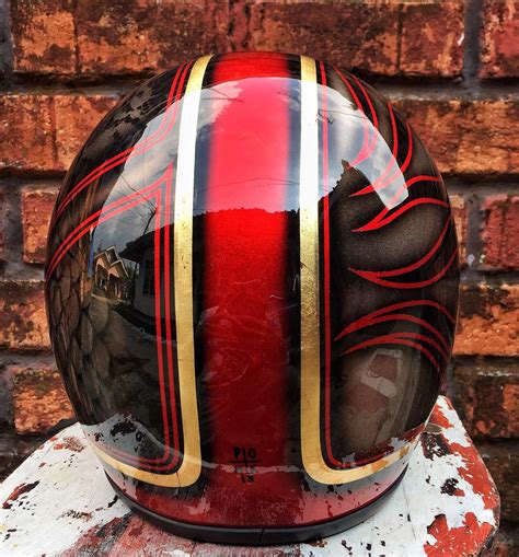 Motorcycle Helmet Cruiser Biker 3/4 Open Face Slim Fit Airbrush Painted ...