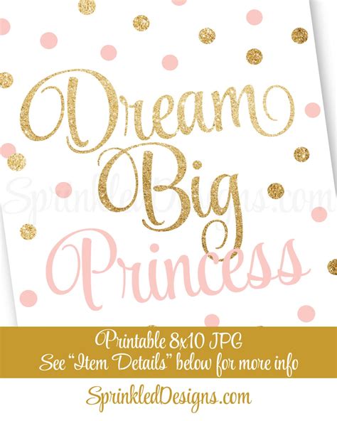 Dream Big Princess Princess Room Decor Princess Birthday | Etsy