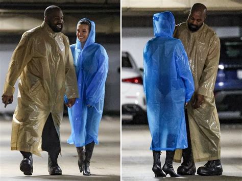 Kanye West's Wife Bianca Seems Topless Under See-Through Raincoat