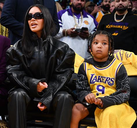 Kim Kardashian takes Saint West to LA Lakers game with mom Kris as fans ...