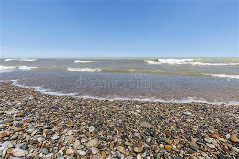 Lake Huron Beach Covered in Pebbles - Ontario, Canada Stock Image ...