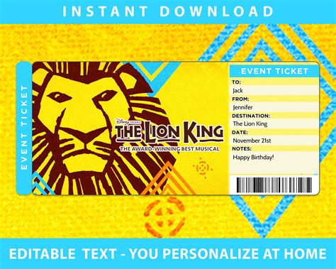 Printable Lion King Tickets | ubicaciondepersonas.cdmx.gob.mx