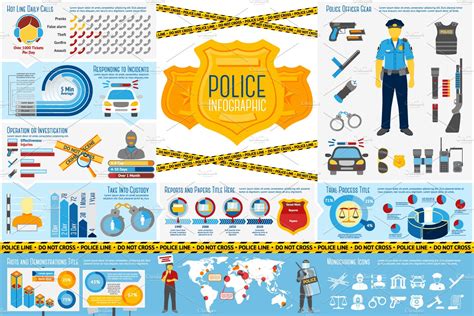 Police (law) infographics set | Work Illustrations ~ Creative Market