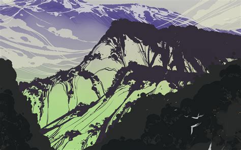 wallpaper mountains, landscape, vector, art HD : Widescreen : High Definition : Fullscreen