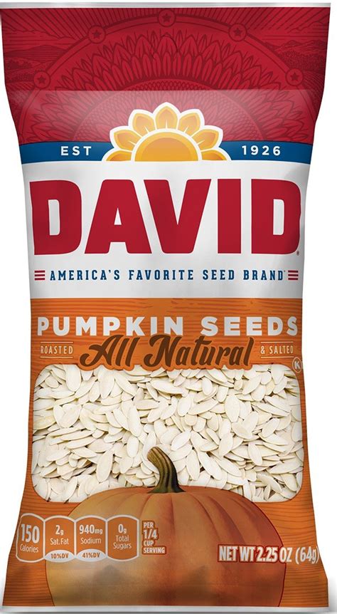 DAVID ORIGINAL PUMPKIN SEEDS 2.25 OZ - Midwest Distribution