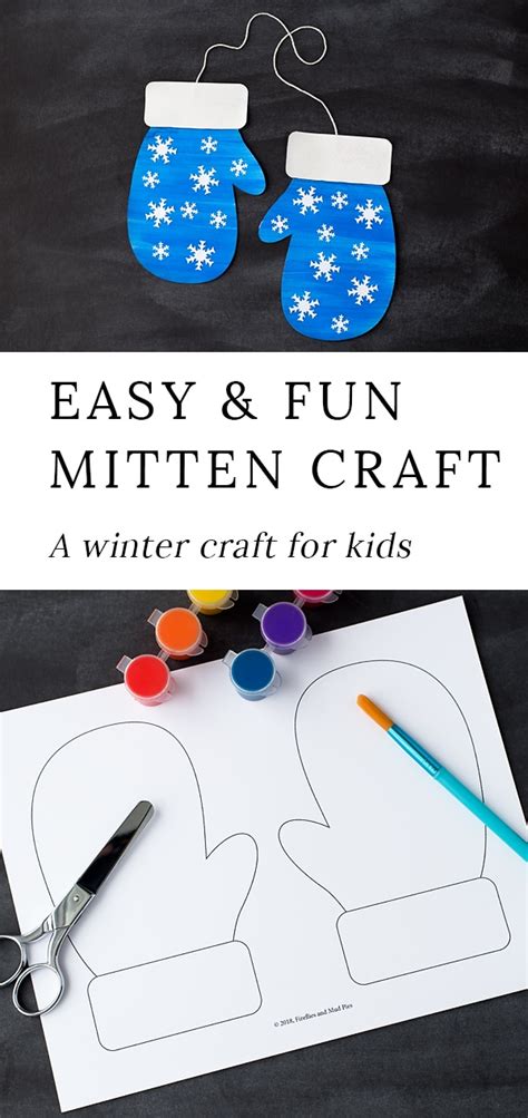 Mitten Craft with Printable Mitten Pattern for Kids | Fireflies and Mud Pies