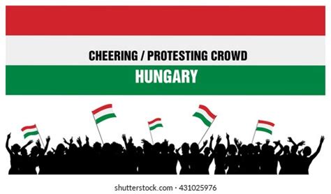 Hungary Silhouettes Cheering Protesting Crowd People Stock Vector (Royalty Free) 431025991 ...