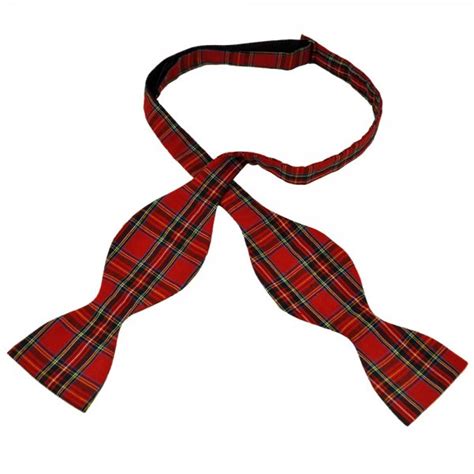 Red Royal Stewart Tartan Patterned Self Tie Bow Tie from Ties Planet UK