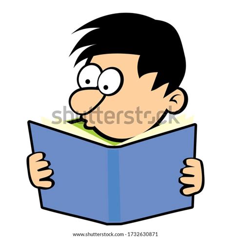 Boy Book Funny Vector Illustration Stock Vector (Royalty Free ...