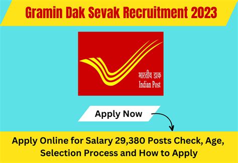 Gramin Dak Sevak Recruitment 2023 Apply Online For Salary 29,380 Posts ...