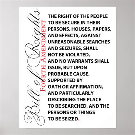 Fourth Amendment Poster | Zazzle.com