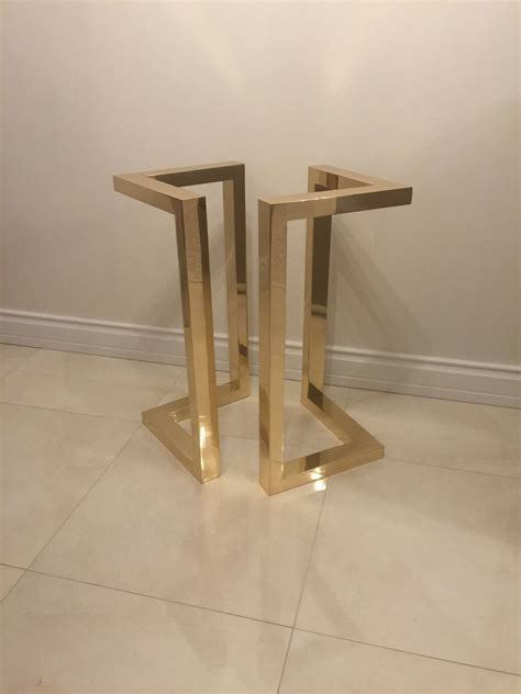 28hx20w Gold Table Legs, Brass Plated Dining Table Legs, Metal Table Base, Modern Table Legs Set ...