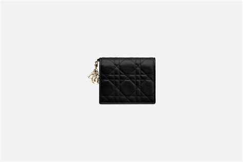 Mini Lady Dior Wallet Black Cannage Lambskin | DIOR