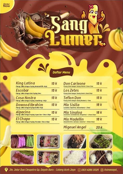 Poster Pisang Lumer | Pisang, Desain menu, Ide makanan