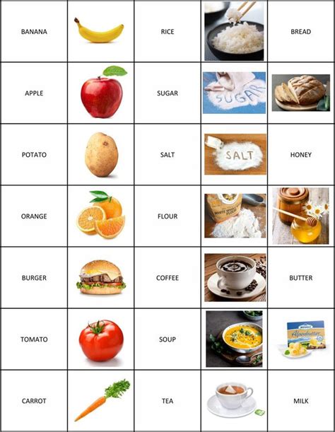 Printable Memory Matching Games Food | Game food, Food, Memory games