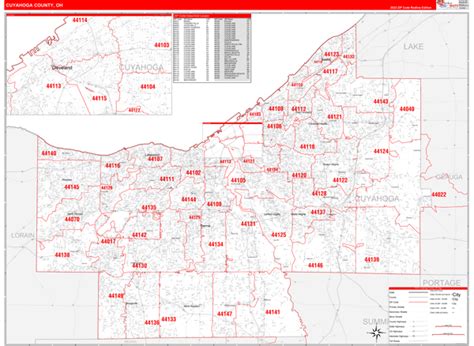 Cuyahoga County Zip Code Map – Map Vector