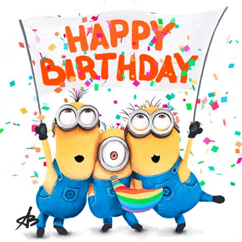 Happy Birthday Minions Gif - IceGif