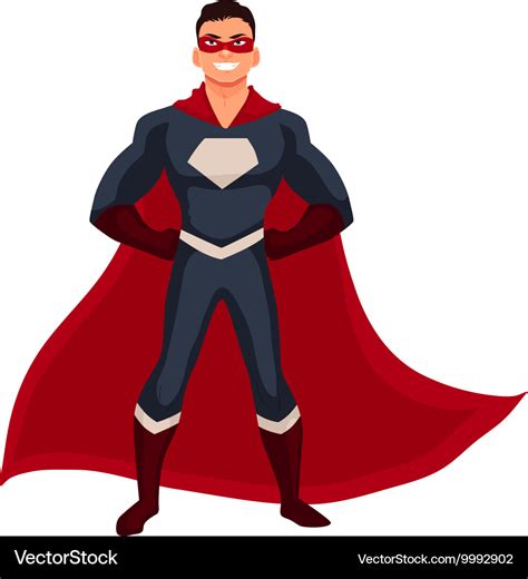 Superhero man in cape and usual clothes Royalty Free Vector