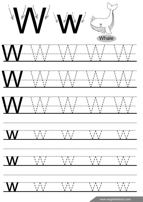 Letter Tracing Worksheets (Letters U - Z)