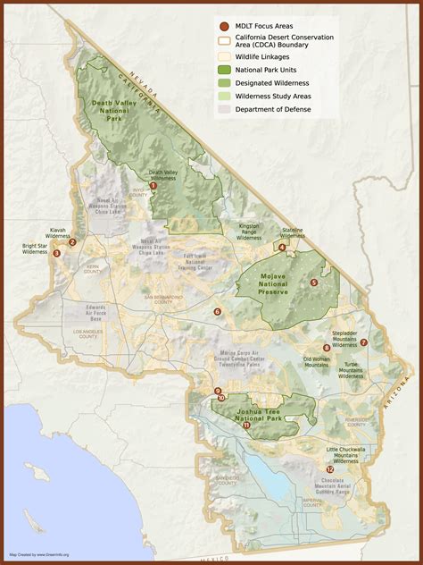 CA Desert Conservation Area Map - MDLT | Mojave national preserve, California desert, Area map