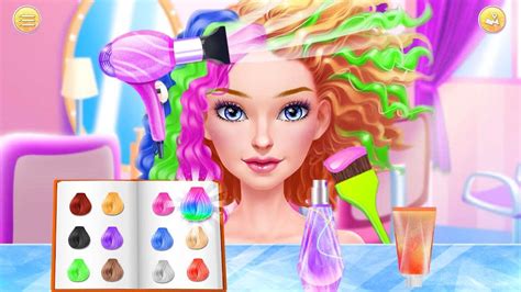 Hair Stylist Fashion Salon Rainbow Unicorn Hair لنظام Android - تنزيل