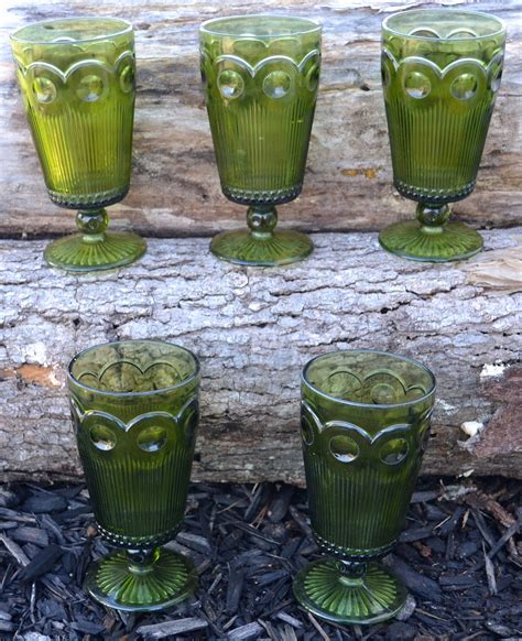 Vintage green drinking glasses