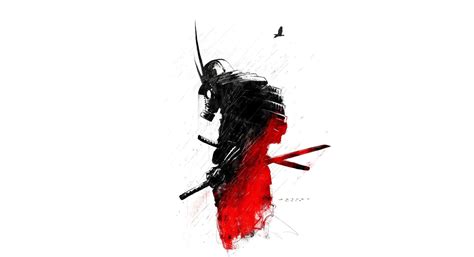 Download Intense Black and White Samurai Battle Scene Wallpaper ...