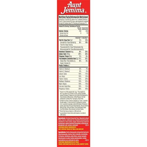 Aunt Jemima Pancake Mix Nutrition - Health Benefited