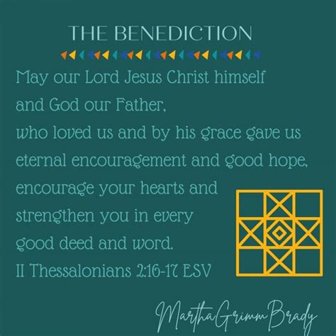 THE BENEDICTION: GOD LOVES AND ENCOURAGES US...