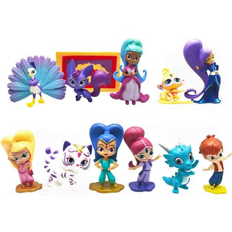 Shimmer and Shine Figure Playset 12pcs - Popular Movie Characters Toy Cake Toppers Party ...