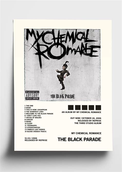 My Chemical Romance 'The Black Parade' Album Art Tracklist Poster – The Indie Planet