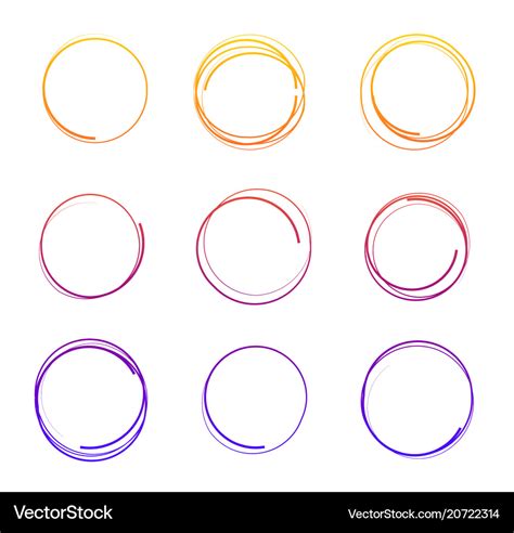 Hand drawn colorful circles Royalty Free Vector Image