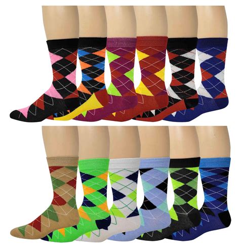 Dress Socks | Argyle Design | Men's 12 Pairs