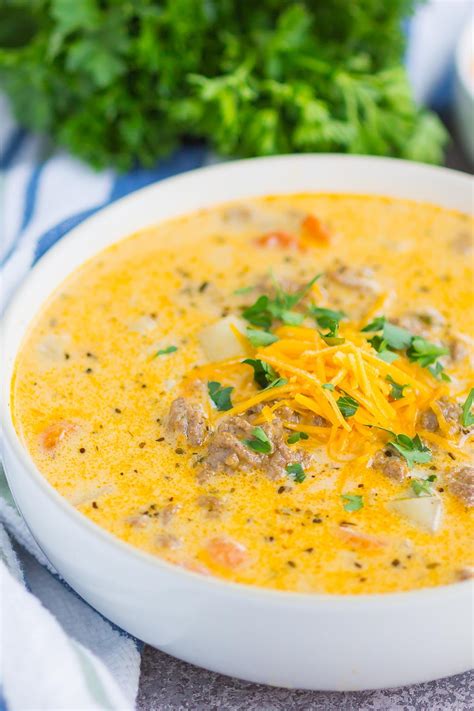 Easy Cheeseburger Soup | FaveSouthernRecipes.com