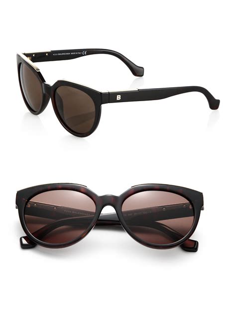 Lyst - Balenciaga Metal-trimmed 55mm Oval Sunglasses in Brown