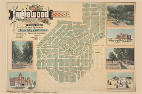 Inglewood 1880 - Old Map Reprint - California Cities - OLD MAPS