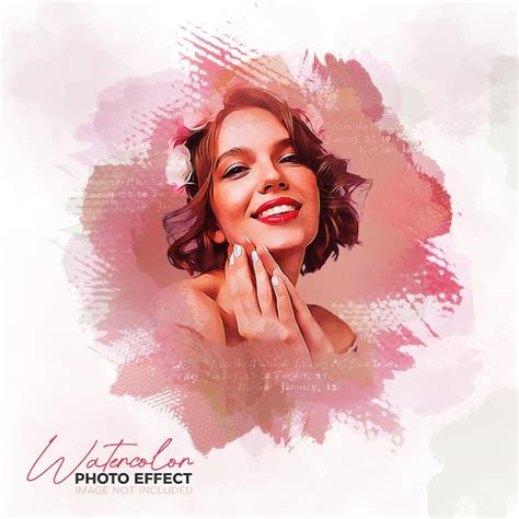 Premium PSD | Watercolor brush photo effect photoshop