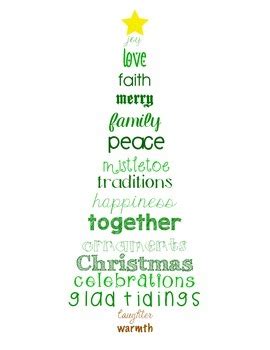 Christmas Word Art by First Grade on the Brain | TpT