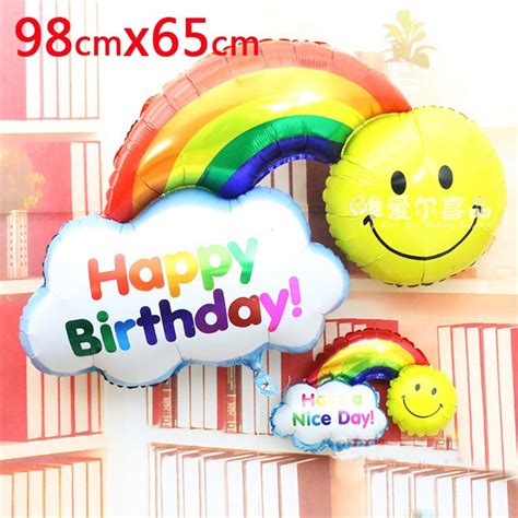 Foil Balloons Happy Birthday Party Wedding Decoration Smile Face Rainbow Globos Balls Have A ...