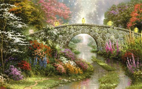 Artistic - Nature Wallpaper | Thomas kinkade paintings, Kinkade paintings, Thomas kinkade art