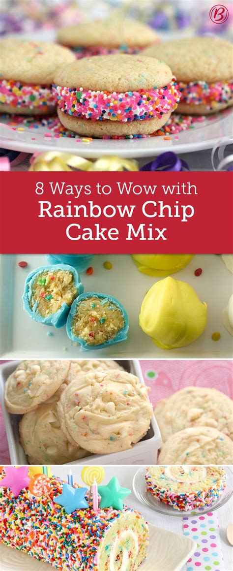 8 Ways to Wow with Rainbow Chip Cake Mix | Betty crocker cake, Betty crocker cake mix cookies ...