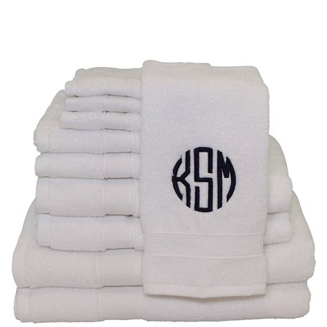 Monogrammed Luxury Bath Towel Set Bathroom Monogram 8 piece set