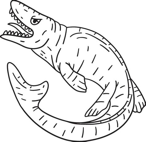 Mosasaurus Dinosaur Isolated Coloring Page 46361393 Vector Art at Vecteezy