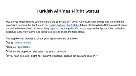 PPT - Turkish airlines flight status PowerPoint Presentation, free download - ID:10599539