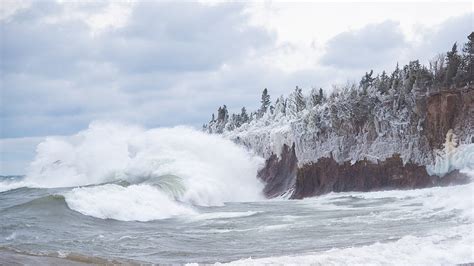 WATCH: Massive April Storm Waves Batter Lake Superior North Shore