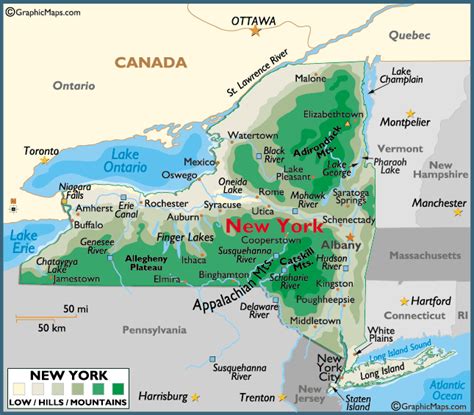 Map of New York Large Color Map